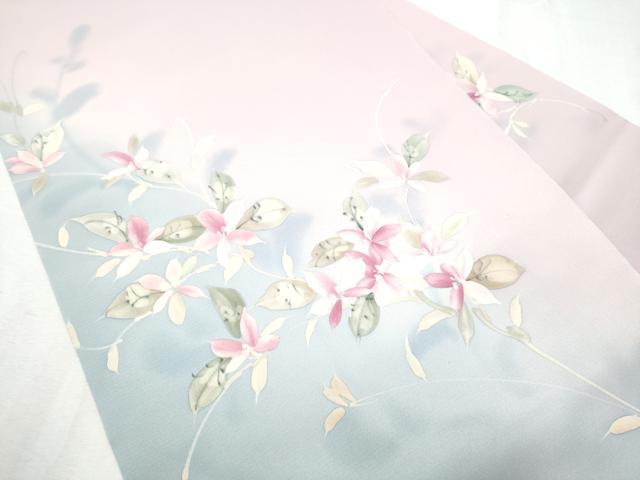 平和屋着物●染色作家 斉藤三才 塩瀬 九寸名古屋帯 手描き 枝花文 正絹 逸品 CABB9509hy