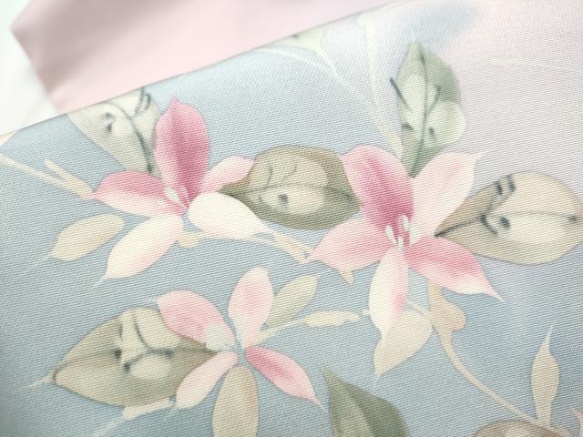 平和屋着物●染色作家 斉藤三才 塩瀬 九寸名古屋帯 手描き 枝花文 正絹 逸品 CABB9509hy