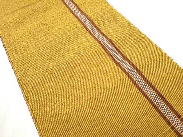 平和屋着物●本場黄八丈 紬 六寸帯 間道 正絹 逸品 CABB9510hy
