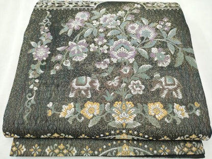 平和屋着物▽六通柄袋帯 スリーシーズン 春夏秋 象 草花文 金糸 正絹 逸品 CABB9523hy