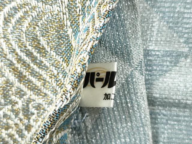 平和屋着物▽両面 六通柄袋帯 スリーシーズン 春夏秋 櫛織 雪輪楽器文 金銀糸 正絹 逸品 CABB9525hy