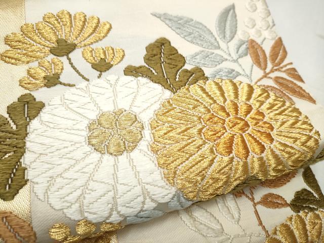 平和屋着物●西陣　河合美術織物謹製　六通柄袋帯　唐織　能衣　金糸　正絹　逸品　CABB9526hy