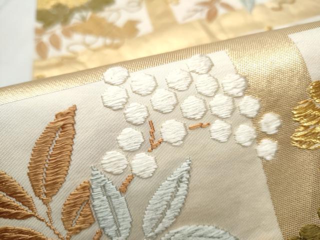 平和屋着物●西陣　河合美術織物謹製　六通柄袋帯　唐織　能衣　金糸　正絹　逸品　CABB9526hy