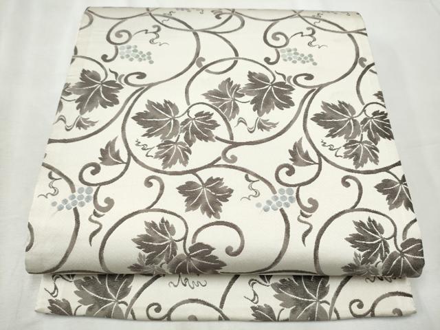 平和屋着物●六通柄袋帯 葡萄蔦の葉文 正絹 逸品 CABB9530hy