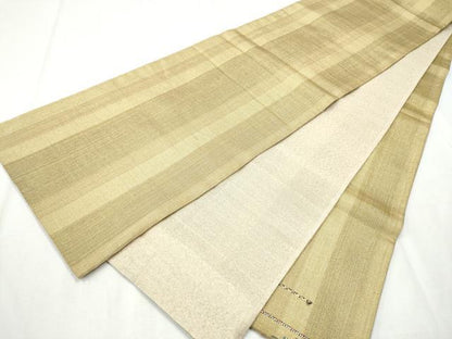 平和屋着物▽太鼓柄袋帯 スリーシーズン 春夏秋 霞文 金糸 正絹 逸品 CABB9534hy