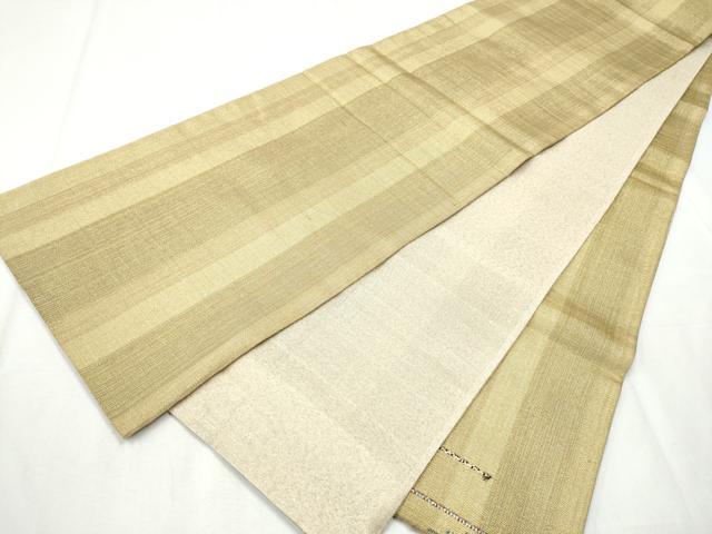平和屋着物▽太鼓柄袋帯 スリーシーズン 春夏秋 霞文 金糸 正絹 逸品 CABB9534hy