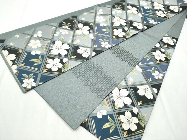 平和屋着物●両面 六通柄袋帯 舞桜文 金銀糸 正絹 逸品 CABB9535hy
