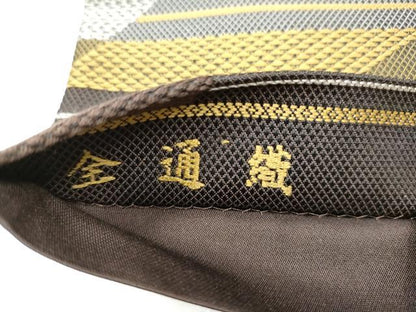平和屋着物●伝統工芸士 和田正勝 全通柄袋帯 幾何学文様 正絹 逸品 CABB9537hy