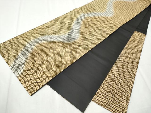 平和屋着物●六通柄袋帯 唐織 流水鹿の子文 正絹 逸品 CABB9538hy
