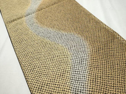 平和屋着物●六通柄袋帯 唐織 流水鹿の子文 正絹 逸品 CABB9538hy