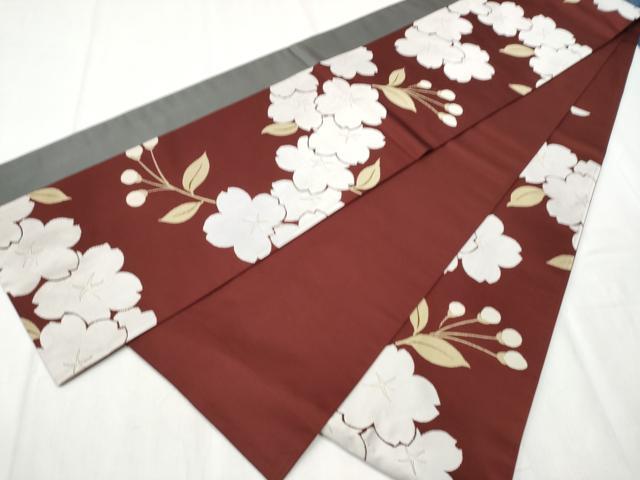 平和屋着物●世界的人形師 辻村寿三郎 ジュサブロー 六通柄袋帯 舞桜文 正絹 逸品 CABB9541hy