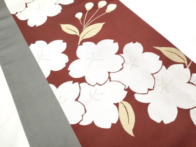 平和屋着物●世界的人形師 辻村寿三郎 ジュサブロー 六通柄袋帯 舞桜文 正絹 逸品 CABB9541hy