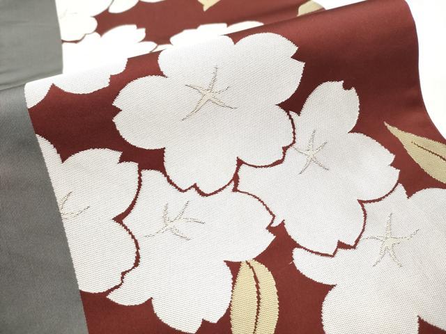 平和屋着物●世界的人形師 辻村寿三郎 ジュサブロー 六通柄袋帯 舞桜文 正絹 逸品 CABB9541hy