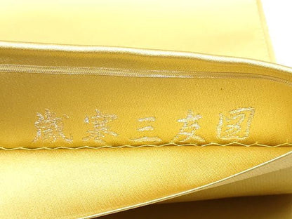 平和屋着物●太鼓柄袋帯 唐織 あけぼの繭 歳寒三友図 金糸 正絹 逸品 CABB9549hy