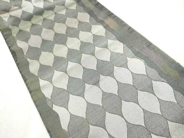 平和屋着物●両方向 両面 全通柄袋帯 幾何学鳥文 正絹 逸品 CABB9550hy