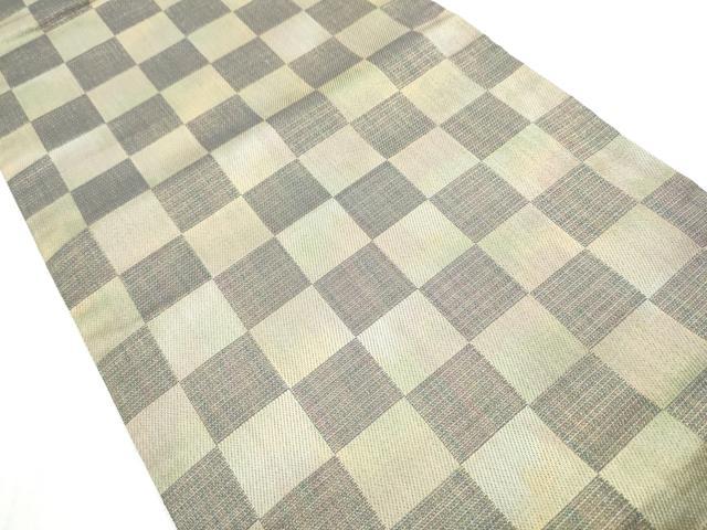 平和屋着物●両方向 両面 全通柄袋帯 幾何学鳥文 正絹 逸品 CABB9550hy