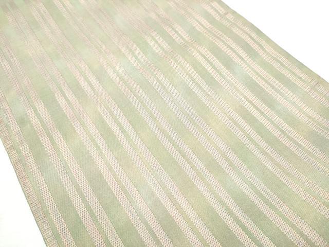平和屋着物●両方向 両面 全通柄袋帯 幾何学鳥文 正絹 逸品 CABB9550hy