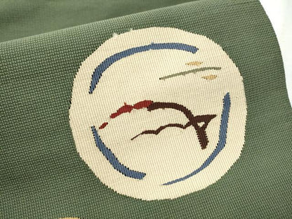 平和屋着物●八寸名古屋帯 すくい織 枝葉丸文 正絹 逸品 CABB9569hy