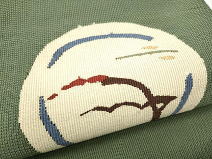 平和屋着物●八寸名古屋帯 すくい織 枝葉丸文 正絹 逸品 CABB9569hy