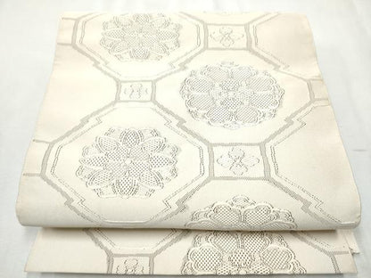平和屋着物●八寸名古屋帯 綴れ 蜀江花文 正絹 逸品 CABB9577hy