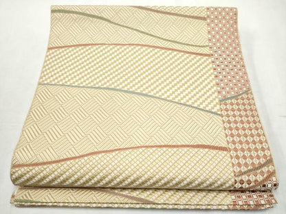 平和屋着物●本場筑前博多織 八寸名古屋帯 霞文 正絹 逸品 CABB9583hy
