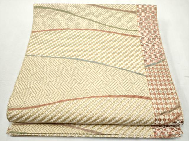 平和屋着物●本場筑前博多織 八寸名古屋帯 霞文 正絹 逸品 CABB9583hy