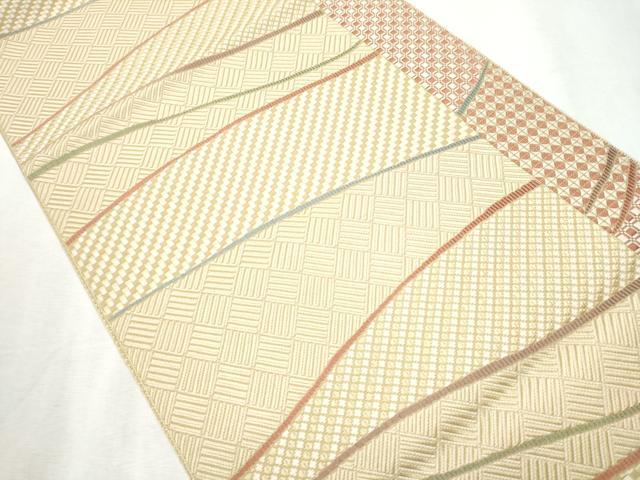 平和屋着物●本場筑前博多織 八寸名古屋帯 霞文 正絹 逸品 CABB9583hy