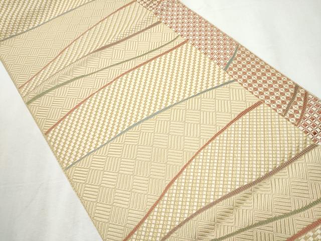 平和屋着物●本場筑前博多織 八寸名古屋帯 霞文 正絹 逸品 CABB9583hy