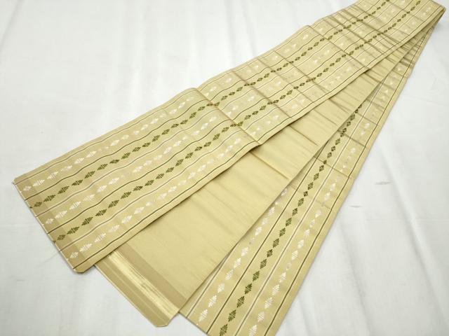 平和屋着物●本場筑前博多織 半幅帯 いちご錦 証紙付き 正絹 逸品 CABB9588hy