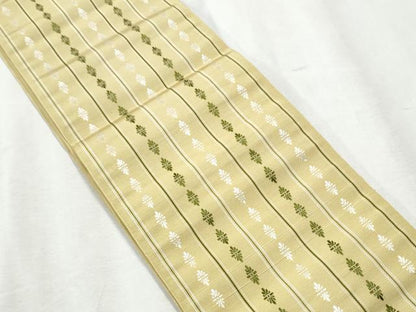平和屋着物●本場筑前博多織 半幅帯 いちご錦 証紙付き 正絹 逸品 CABB9588hy