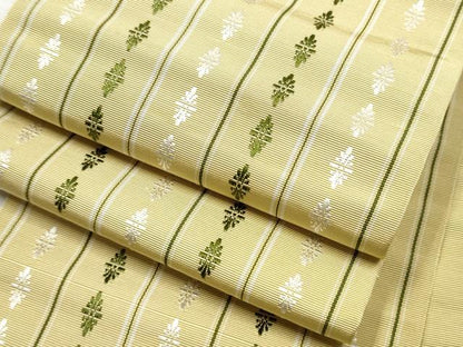 平和屋着物●本場筑前博多織 半幅帯 いちご錦 証紙付き 正絹 逸品 CABB9588hy