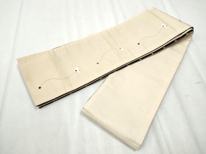平和屋着物●半幅帯 刺繍 手紙 クローバー ハート スペード ダイヤ CABB9594hy