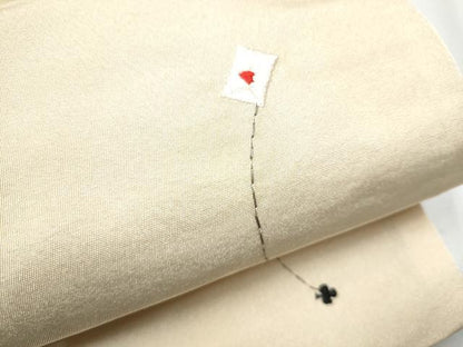 平和屋着物●半幅帯 刺繍 手紙 クローバー ハート スペード ダイヤ CABB9594hy
