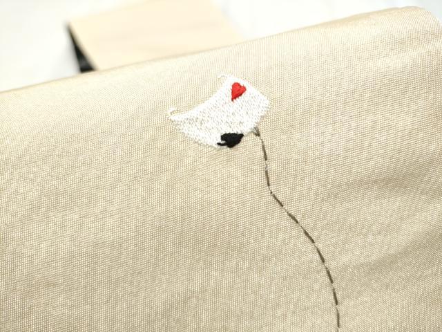 平和屋着物●半幅帯 刺繍 手紙 クローバー ハート スペード ダイヤ CABB9594hy