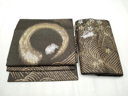 平和屋着物▽つけ帯 スリーシーズン 兎 金銀糸 春夏秋 正絹 逸品 CABB9599hy
