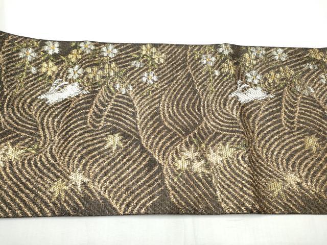 平和屋着物▽つけ帯 スリーシーズン 兎 金銀糸 春夏秋 正絹 逸品 CABB9599hy
