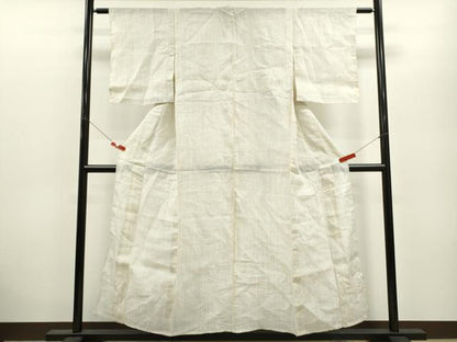 平和屋着物＊夏物 上布 縞 麻 逸品 CABB9601ze