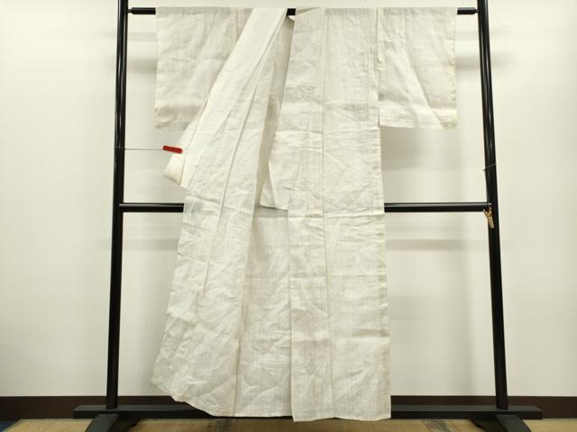平和屋着物＊夏物 上布 縞 麻 逸品 CABB9601ze