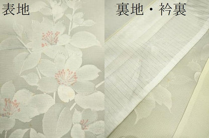 平和屋着物＊夏物 小紋 絽 枝花文 暈し染め 正絹 逸品 CABB9603ze