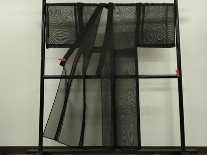 平和屋着物＊夏物 男性 色無地 紗 黒地 正絹 逸品 未使用 CABB9609ze