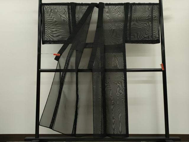 平和屋着物＊夏物 男性 色無地 紗 黒地 正絹 逸品 未使用 CABB9609ze