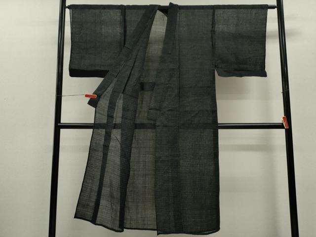 平和屋着物＊夏物　男性　石川県指定無形文化財　能登上布　本麻手織上布　絣文様　麻　逸品　CABB9613ze