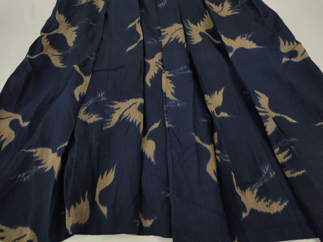 平和屋着物＊夏物 アンティーク 大正ロマン 男性 行灯袴 飛鶴文 正絹 逸品 CABB9615ze