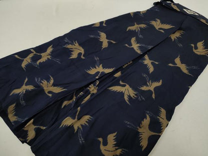 平和屋着物＊夏物 アンティーク 大正ロマン 男性 行灯袴 飛鶴文 正絹 逸品 CABB9615ze