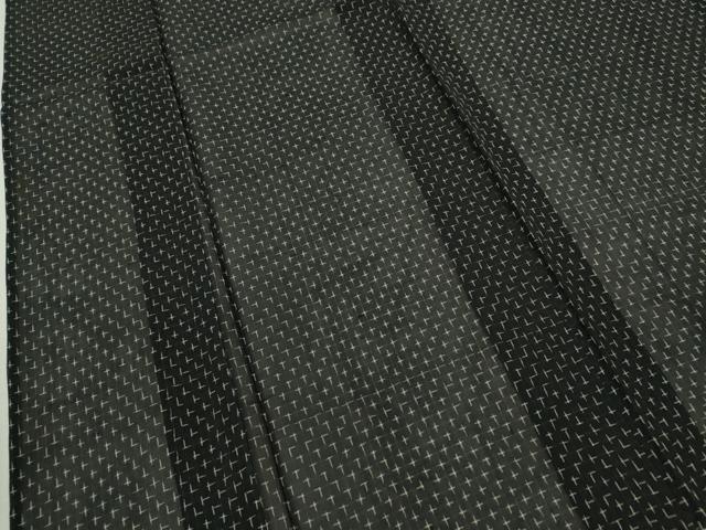 平和屋着物＊夏物 紗紬 十字絣文様 黒地 正絹 逸品 CABB9617ze