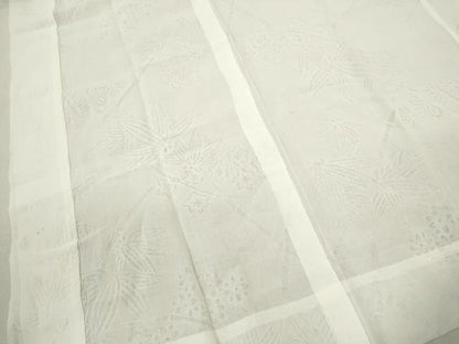平和屋着物＊夏物 長襦袢 草花紋紗 麻 逸品 CABB9621ze