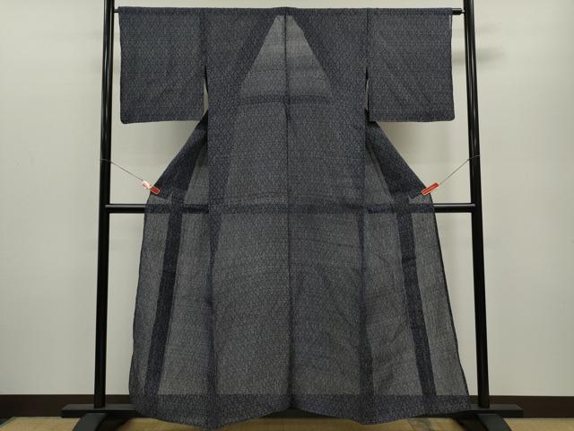 平和屋着物＊夏物 紗紬 矢絣文様 正絹 逸品 BAAT2180fw