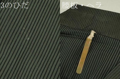 平和屋着物＊夏物 男性 馬乗り袴 縦絽 縞 正絹 逸品 CABB9626ze