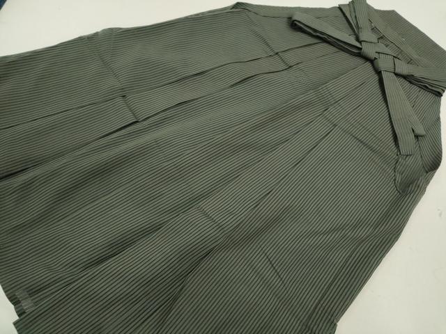 平和屋着物＊夏物 男性 馬乗り袴 縦絽 縞 正絹 逸品 CABB9626ze