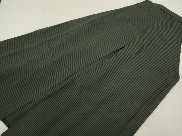 平和屋着物＊夏物 男性 馬乗り袴 縦絽 縞 正絹 逸品 CABB9626ze